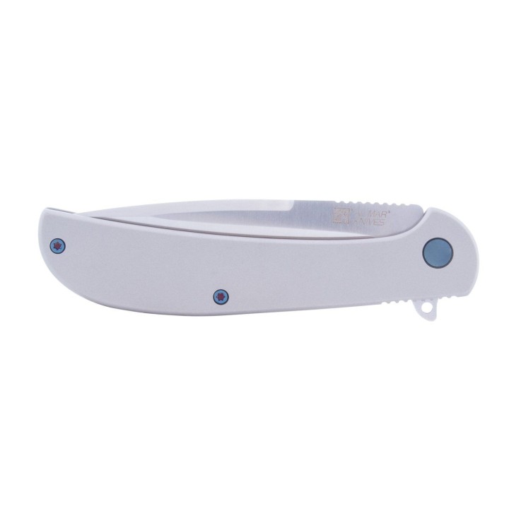 Couteau Al Mar Ultra Thin 3.1" Lame Acier D2 Satin Talon Manche Acier Frame Lock Clip AMK4118 - Livraison Gratuite