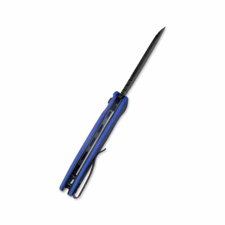Couteau Kubey Creon Blk/Blue Button Lock Lame Acier AUS-10 Manche G10 IKBS Clip KUB336D - Livraison Gratuite