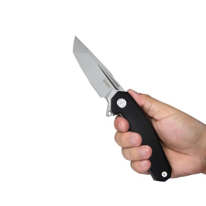 Couteau Kubey Carve Black Tactical Tanto AUS-10 Blade G10 Handle IKBS Linerlock Clip KUB237G - Livraison Gratuite