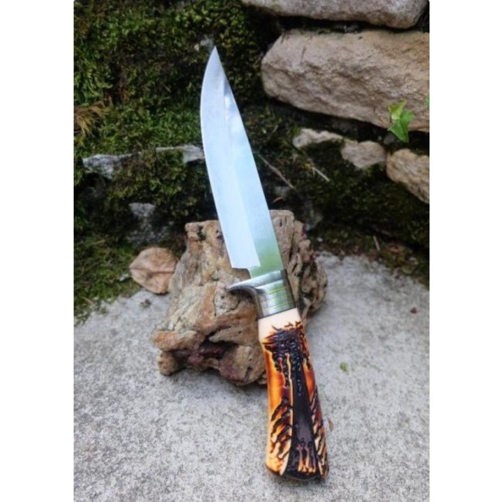 Couteau Poignard de Chasse Frost Cutlery Sharps Lame Acier 3Cr13 Manche Cerfé ABS Etui Nylon FSHP116 - Livraison Gratuite