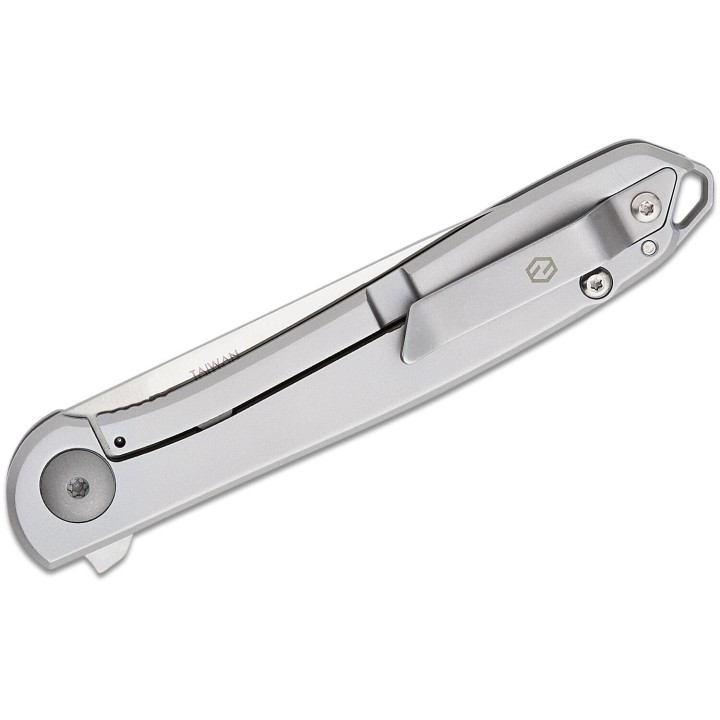 Couteau Karbon Tidbit Satin Lame Acier N690 Manche Acier Framelock IKBS Clip KARB105 - Livraison Gratuite