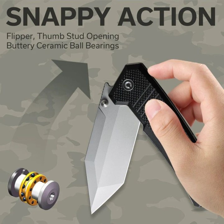 Couteau CIVIVI Bhaltair Black 14C28N SW Tanto Blade Black G10 Handles IKBS CIVC230241 - Livraison Gratuite