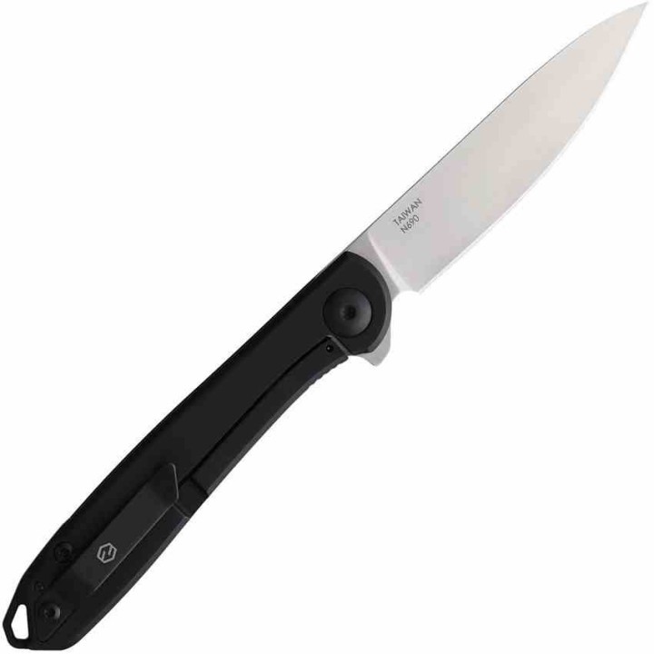 Couteau Karbon Tidbit Satin Lame Acier N690 Manche Acier Black Framelock IKBS Clip KARB106 - Livraison Gratuite