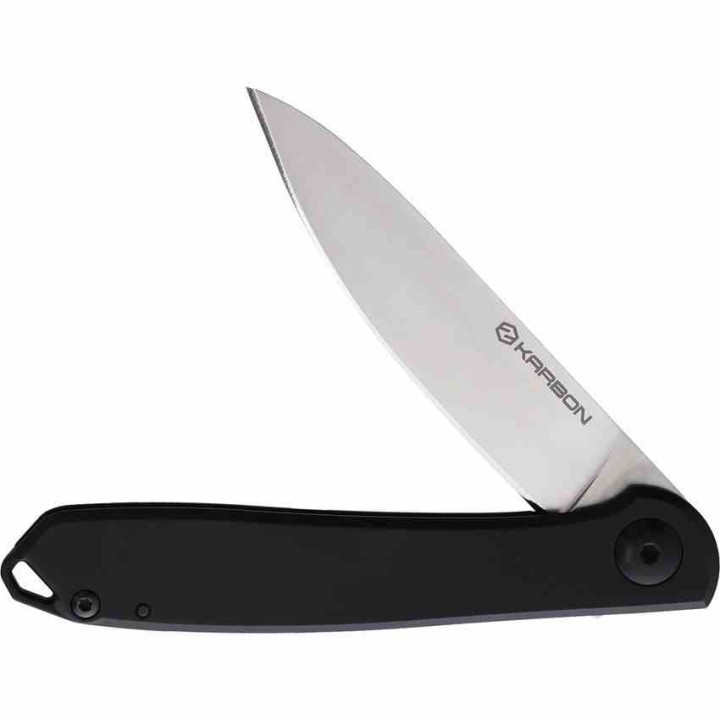 Couteau Karbon Tidbit Satin Lame Acier N690 Manche Acier Black Framelock IKBS Clip KARB106 - Livraison Gratuite