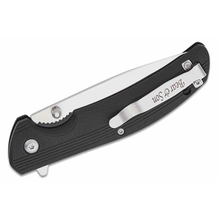 Couteau Bear & Son Sideliner Black Manche Zytel Lame Acier 440 Satin Linerlock Clip USA BC778 - Livraison Gratuite