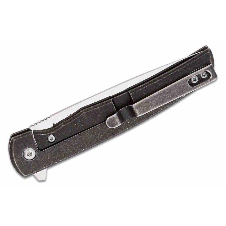 Couteau Bear & Son Rancher Sideliner Titanium Lame Acier D2 Clip Point Manche Titane Framelock BCTI21 - Livraison Gratuite