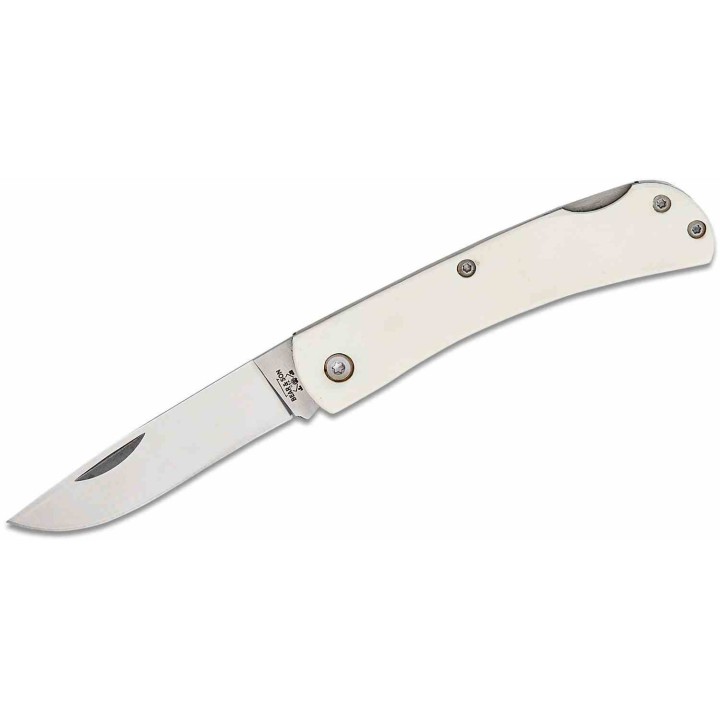 Couteau Bear & Son Small Farmhand White Smooth Bone Lame Acier Carbone Lockback USA BCWSB37L - Livraison Gratuite