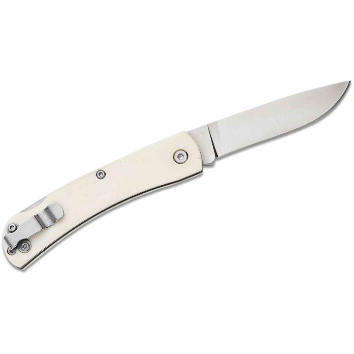 Couteau Bear & Son Small Farmhand White Smooth Bone Lame Acier Carbone Lockback USA BCWSB37L - Livraison Gratuite