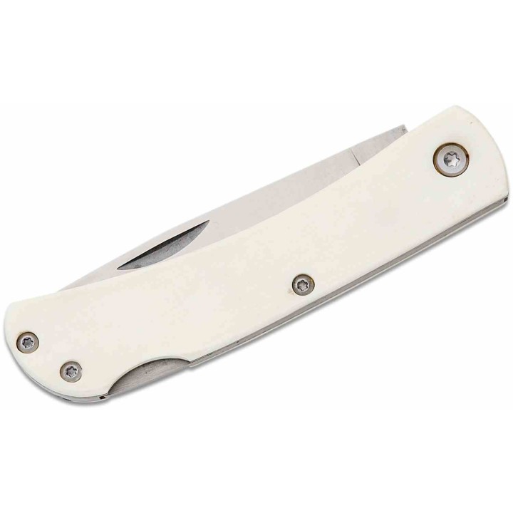 Couteau Bear & Son Small Farmhand White Smooth Bone Lame Acier Carbone Lockback USA BCWSB37L - Livraison Gratuite