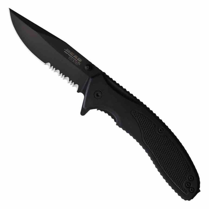 Couteau Bear & Son Sideliner Black Manche Zytel Lame Acier 440 Black Combo Linerlock Clip USA BC61130 - Livraison Gratuite