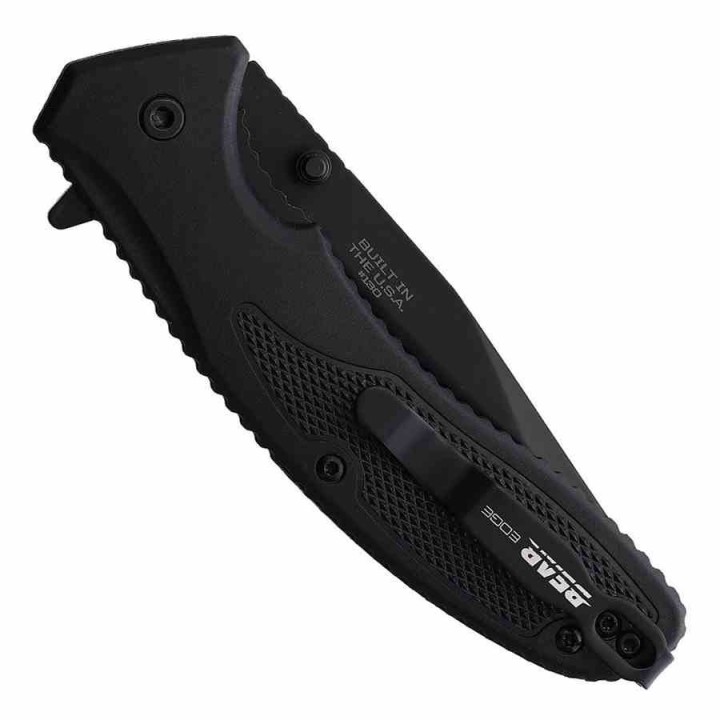 Couteau Bear & Son Sideliner Black Manche Zytel Lame Acier 440 Black Combo Linerlock Clip USA BC61130 - Livraison Gratuite