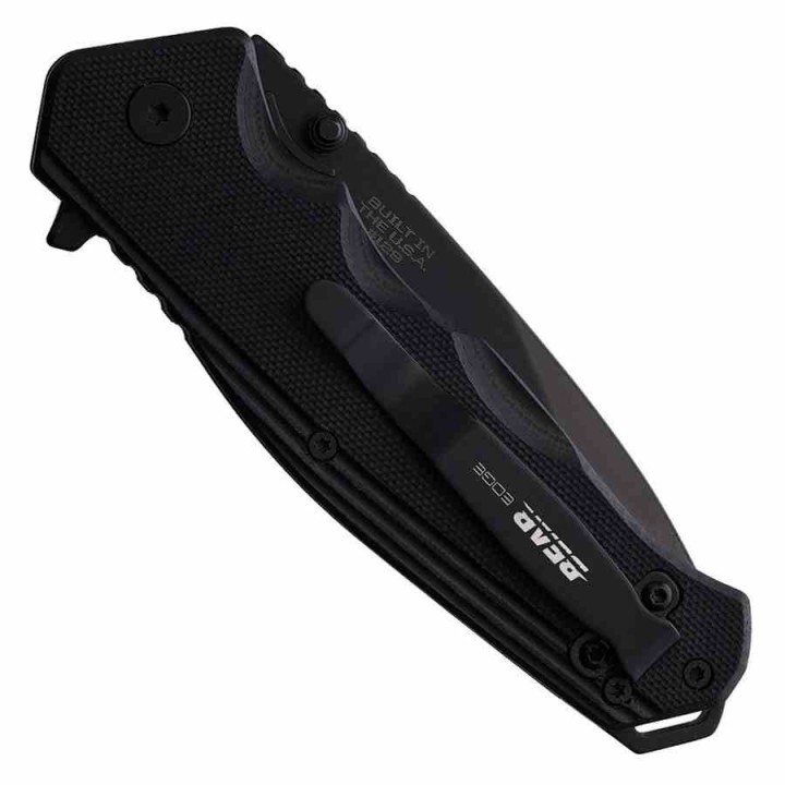 Couteau Bear & Son Sideliner Black Manche Zytel Lame Acier 440 Black Combo Linerlock Clip USA BC61129 - Livraison Gratuite