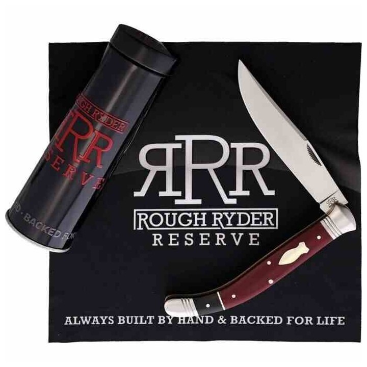 Couteau Rough Ryder Reserve Sabacc Manche Burgundy Micarta Lame Acier D2 Boite Collector RRR025 - Livraison Gratuite