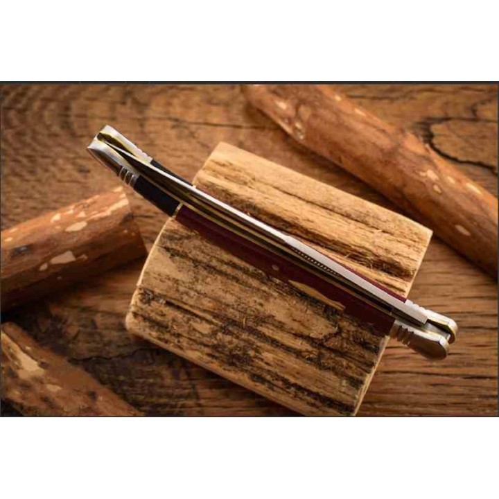 Couteau Rough Ryder Reserve Sabacc Manche Burgundy Micarta Lame Acier D2 Boite Collector RRR025 - Livraison Gratuite