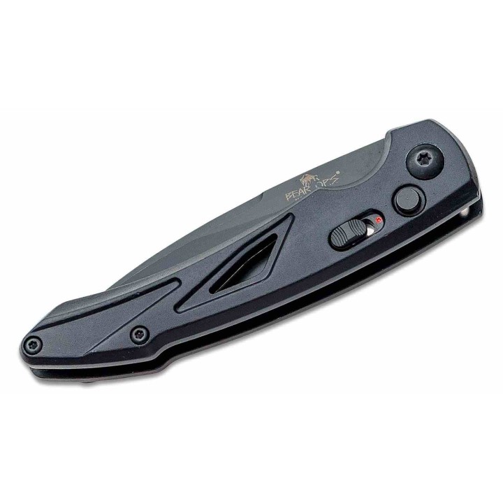 Couteau Automatique Bear & Son Auto Action XVI Lame Acier 14C28N Manche Alu Button Lock USA BC1600AIBKB - Livraison Gratuite
