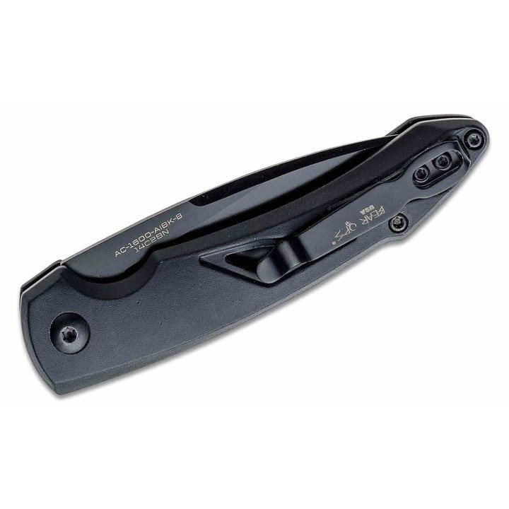 Couteau Automatique Bear & Son Auto Action XVI Lame Acier 14C28N Manche Alu Button Lock USA BC1600AIBKB - Livraison Gratuite