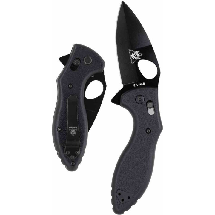 Couteau KA-BAR TDI Law Enforcement Lame Acier AUS-8 Black Blade Black GFN Handles Crossbar Lock Clip KA2490 - Livraison Gratuite