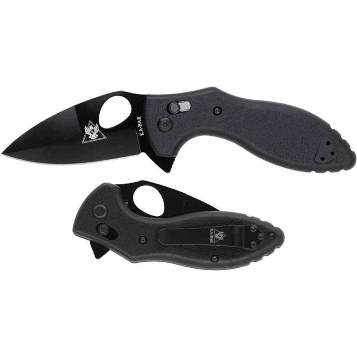 Couteau KA-BAR TDI Law Enforcement Lame Acier AUS-8 Black Blade Black GFN Handles Crossbar Lock Clip KA2490 - Livraison Gratuite