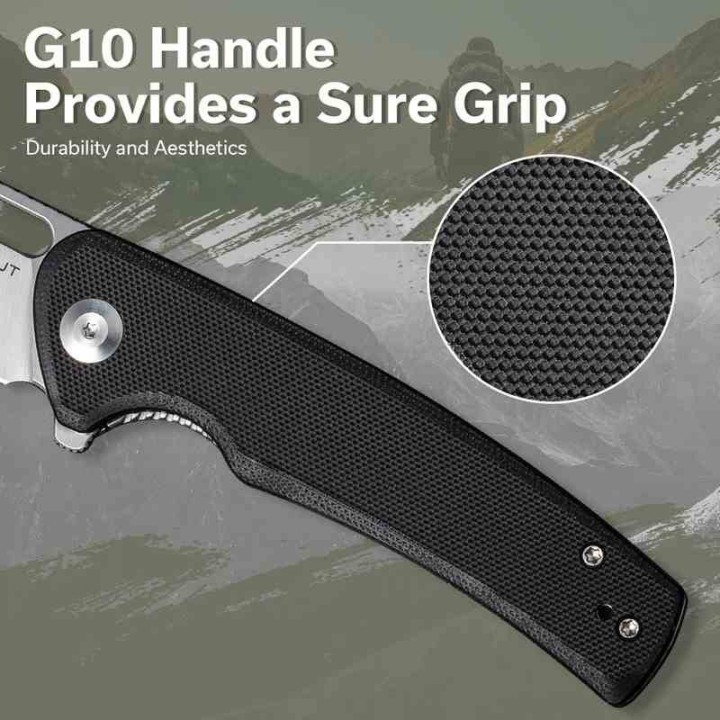 Couteau Sencut Vesperon Black Lame Acier 9Cr18MoV Satin Manche G10 IKBS Linerlock Clip S200651 - Livraison Gratuite