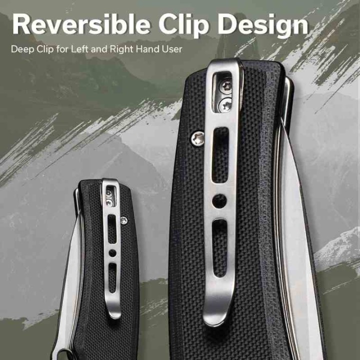 Couteau Sencut Vesperon Black Lame Acier 9Cr18MoV Satin Manche G10 IKBS Linerlock Clip S200651 - Livraison Gratuite