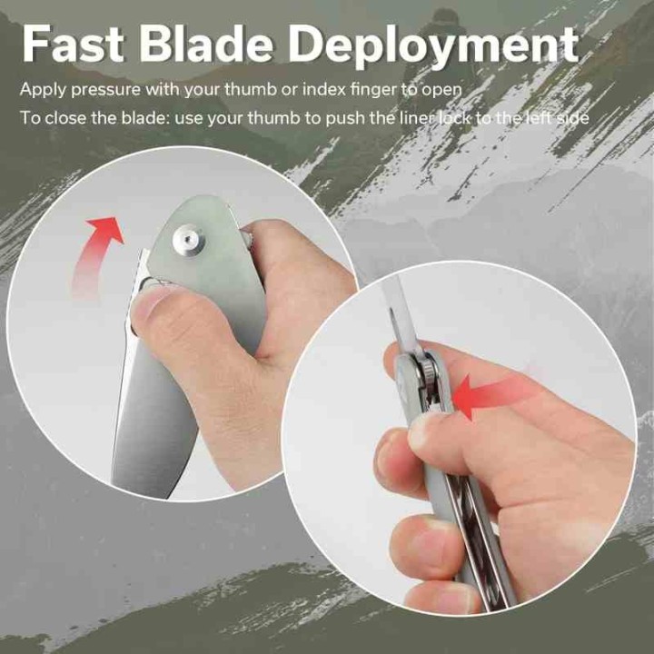 Couteau Sencut Vesperon Jade Lame Acier 9Cr18MoV Satin Manche G10 IKBS Linerlock Clip S200652 - Livraison Gratuite