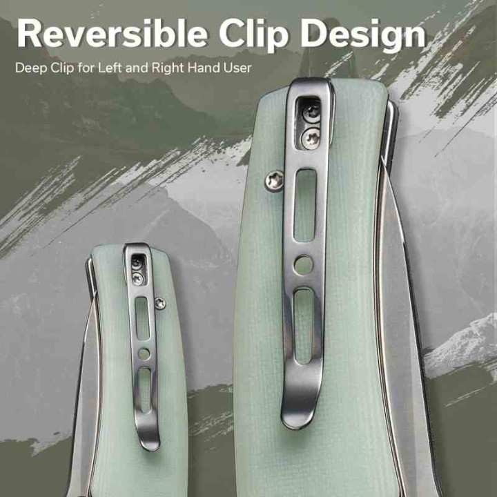 Couteau Sencut Vesperon Jade Lame Acier 9Cr18MoV Satin Manche G10 IKBS Linerlock Clip S200652 - Livraison Gratuite