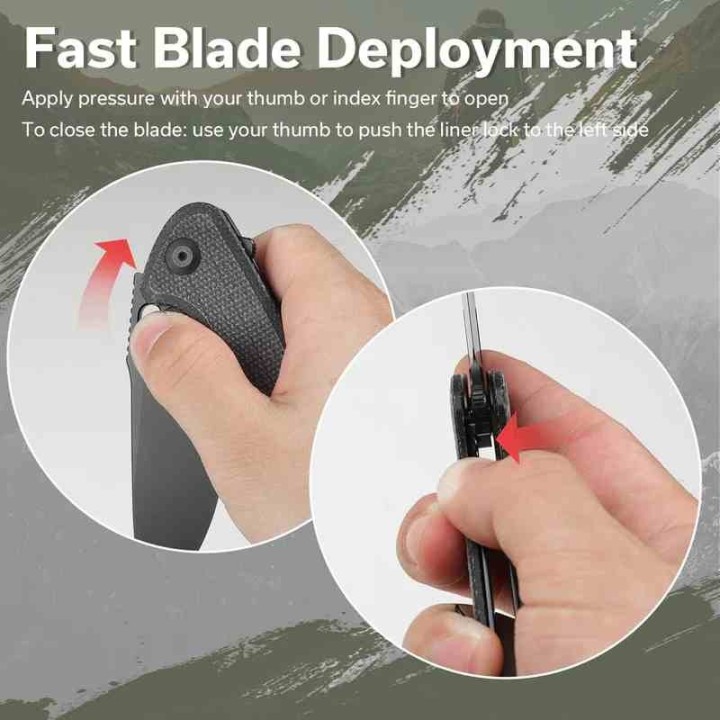 Couteau Sencut Vesperon Black Lame Acier 9Cr18MoV Black Manche Micarta IKBS Linerlock Clip S200653 - Livraison Gratuite