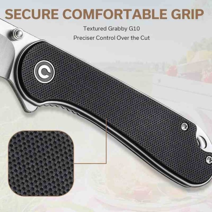 Couteau CIVIVI Elementum Nitro-V Satin Lame Wharncliffe Manche Black G10 IKBS Linerlock Clip CIVC18062AF1 - Livraison Gratuite