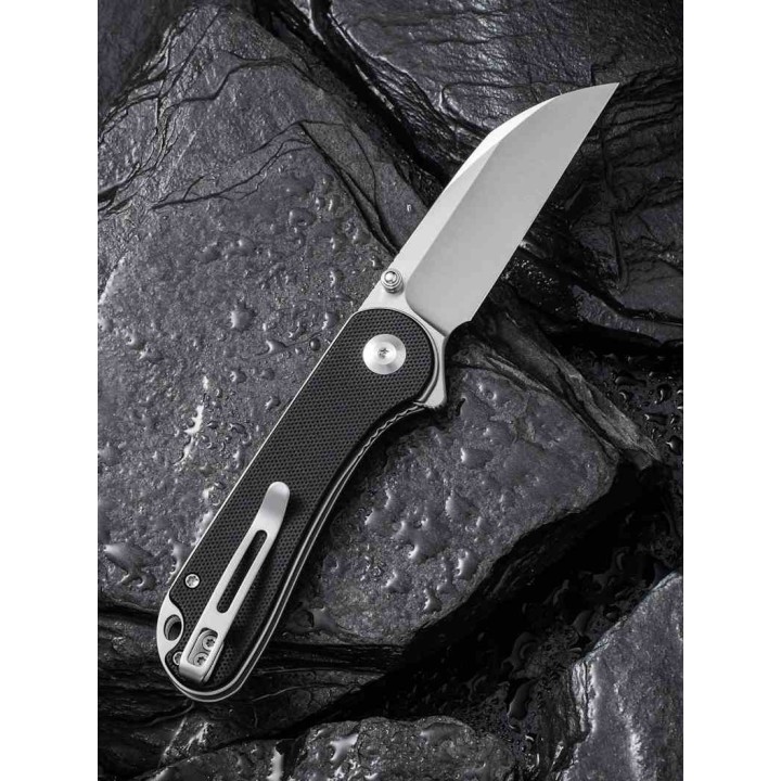 Couteau CIVIVI Elementum Nitro-V Satin Lame Wharncliffe Manche Black G10 IKBS Linerlock Clip CIVC18062AF1 - Livraison Gratuite