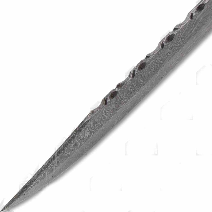 Couteau Damas Frost Cutlery Valley Forge Manche Noyer Lame Acier Damas 26 Couches Etui Cuir FVFD52 - Livraison Gratuite