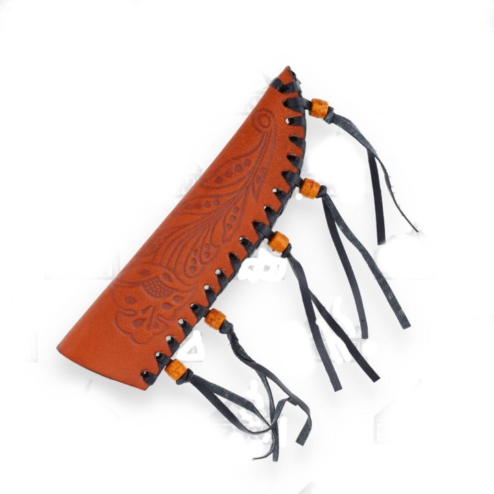 Couteau Damas Frost Cutlery Hunter Buffalo Horn Manche Corne Lame 256 Couches Etui Cuir FCW4762BHD - Livraison Gratuite
