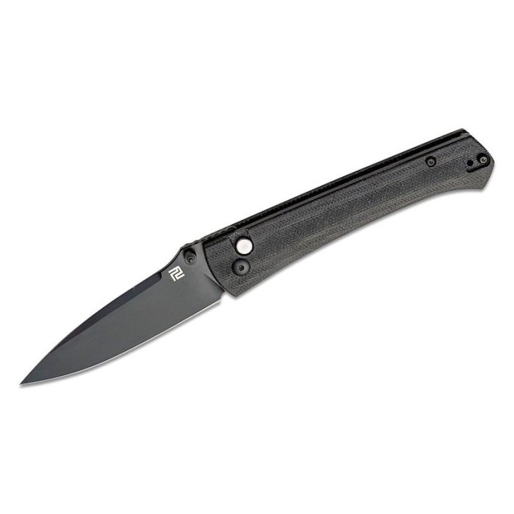 Couteau ArtisanCutlery Andromeda Black Manche Micarta Lame Acier CPM-S35VN Button Lock IKBS ATZ1856PMBK - Livraison Gratuite
