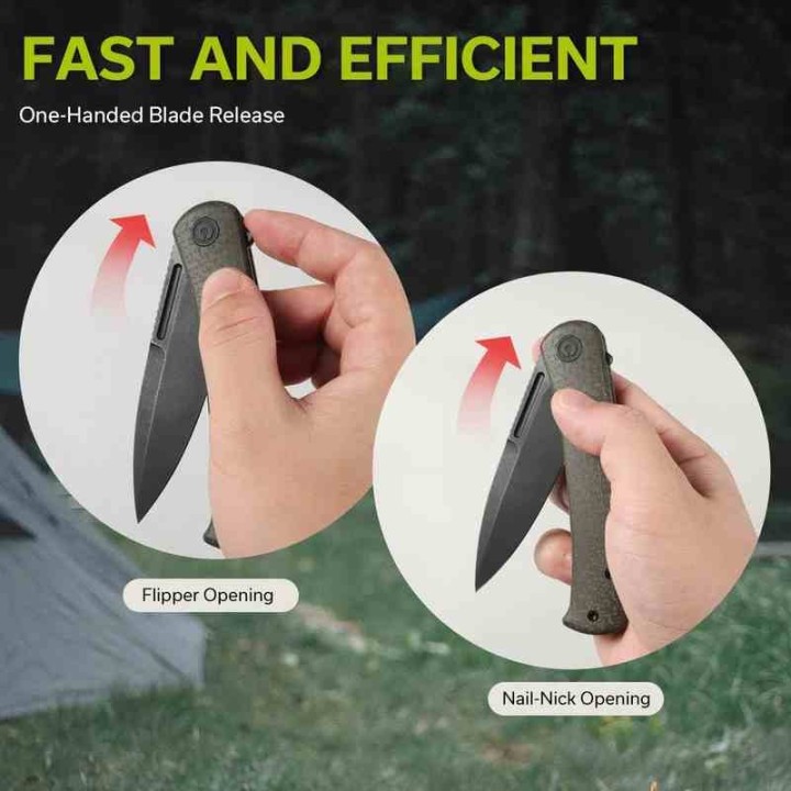 Couteau Civivi Caetus Green Burlap Lame Acier 14C28N Black Manche Micarta IKBS Linerlock Clip CIVC21025C3 - Livraison Gratuite