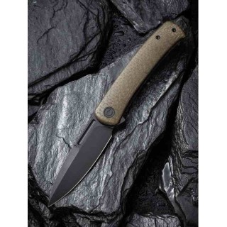 Couteau Civivi Caetus Green Burlap Lame Acier 14C28N Black Manche Micarta IKBS Linerlock Clip CIVC21025C3 - Livraison Gratuite