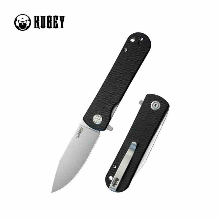 Couteau Kubey NEO Black Manche G10 Lame Acier AUS-10 IKBS Linelock Clip KUB371A - Livraison Gratuite