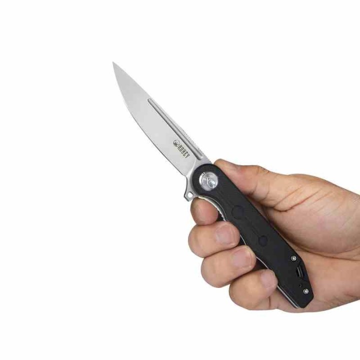 Couteau Kubey MIZO Black Manche G10 Lame Acier AUS-10 IKBS Linelock Clip KUB312A - Livraison Gratuite