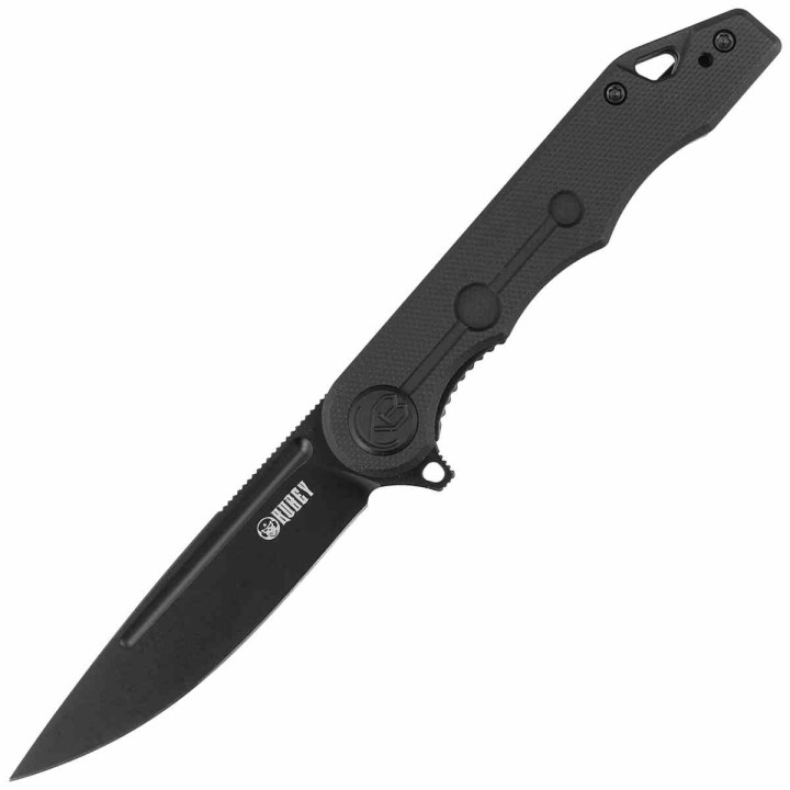 Couteau Kubey MIZO Black Manche G10 Lame Acier AUS-10 Blackwash IKBS Linelock Clip KUB312B - Livraison Gratuite