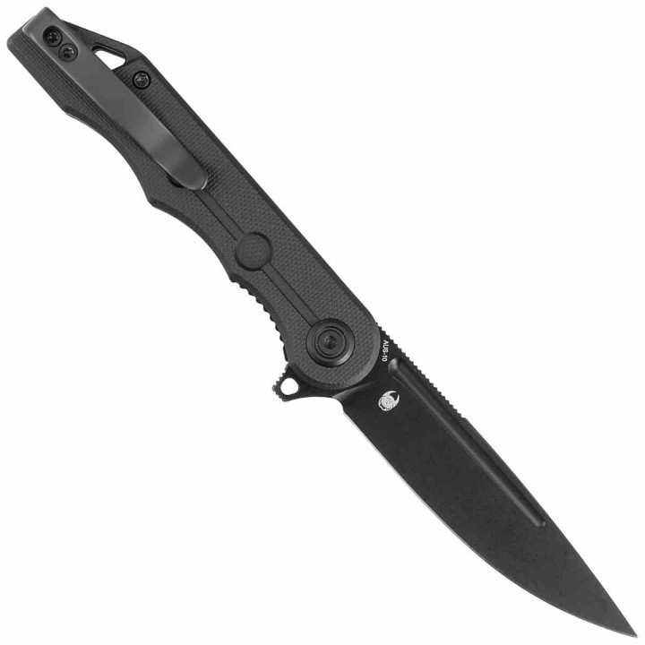 Couteau Kubey MIZO Black Manche G10 Lame Acier AUS-10 Blackwash IKBS Linelock Clip KUB312B - Livraison Gratuite