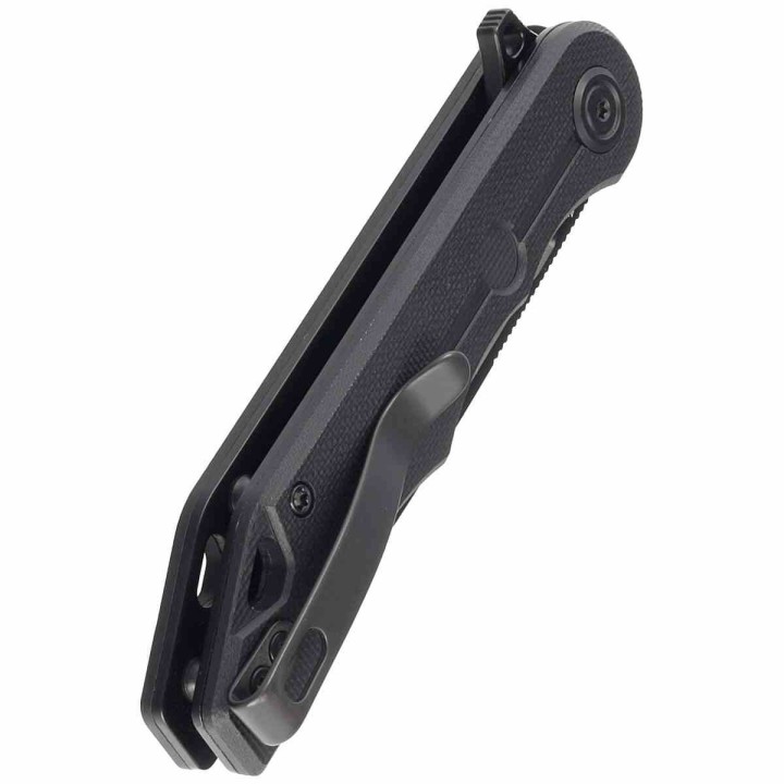Couteau Kubey MIZO Black Manche G10 Lame Acier AUS-10 Blackwash IKBS Linelock Clip KUB312B - Livraison Gratuite