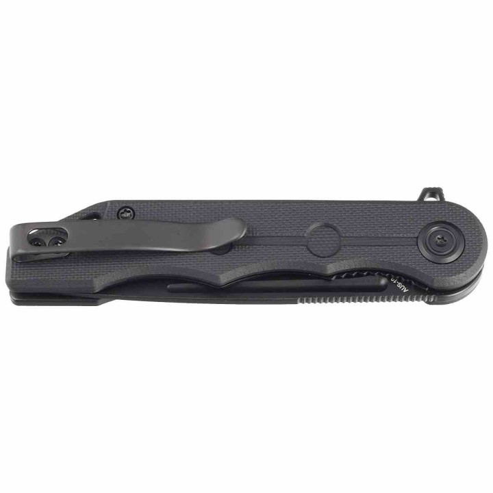 Couteau Kubey MIZO Black Manche G10 Lame Acier AUS-10 Blackwash IKBS Linelock Clip KUB312B - Livraison Gratuite