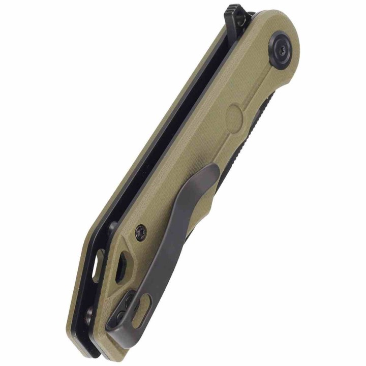Couteau Kubey MIZO OD Green Manche G10 Lame Acier AUS-10 Blackwash IKBS Linelock Clip KUB312D - Livraison Gratuite