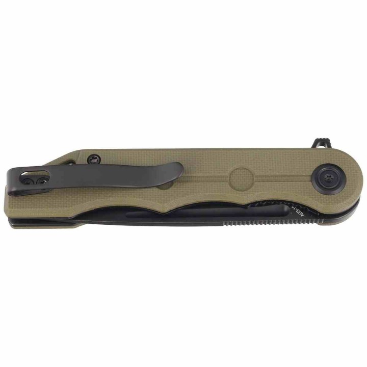 Couteau Kubey MIZO OD Green Manche G10 Lame Acier AUS-10 Blackwash IKBS Linelock Clip KUB312D - Livraison Gratuite