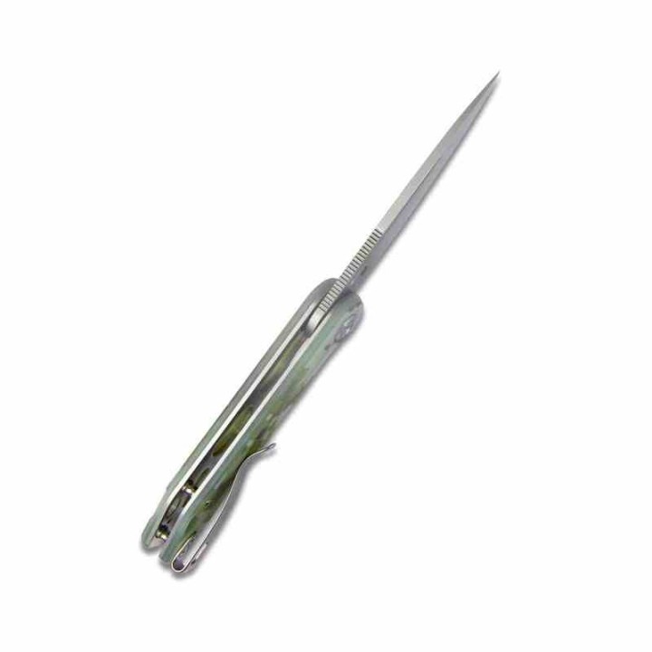 Couteau Kubey MIZO Camo Manche G10 Lame Acier AUS-10 Bead Blast IKBS Linelock Clip KUB312E - Livraison Gratuite