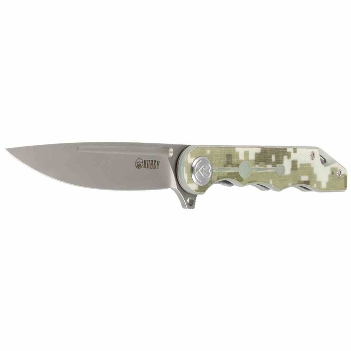 Couteau Kubey MIZO Camo Manche G10 Lame Acier AUS-10 Bead Blast IKBS Linelock Clip KUB312E - Livraison Gratuite
