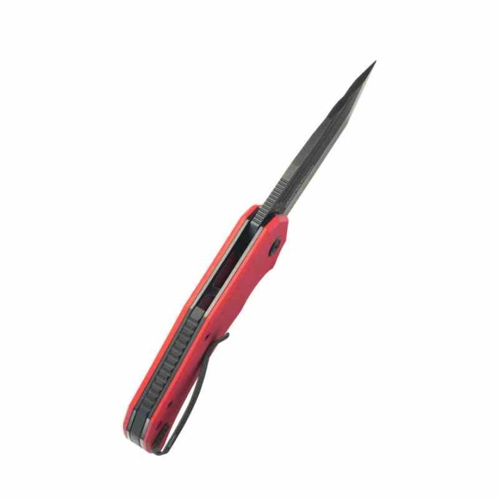 Couteau Kubey Bravo One Red Manche G10 Lame Acier AUS-10 Blackwash IKBS Linelock Clip KUB318B - Livraison Gratuite