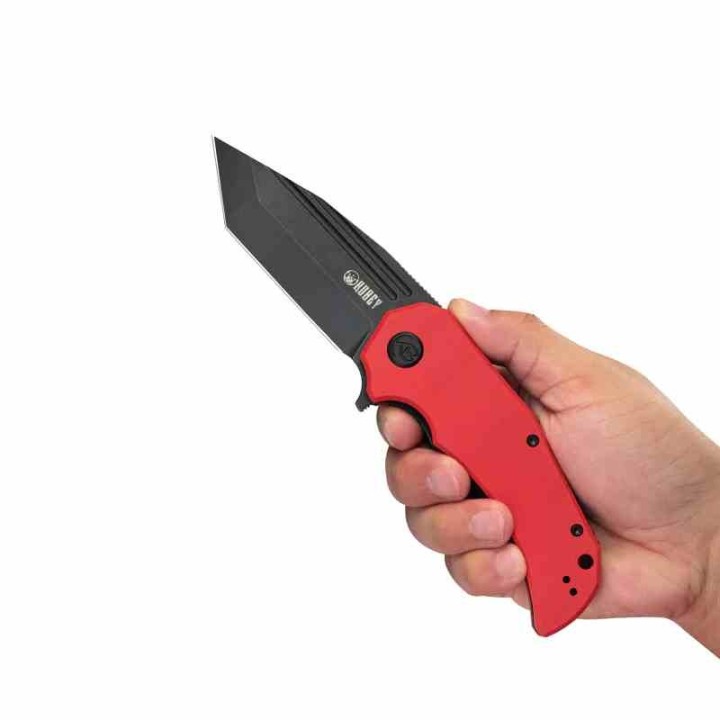 Couteau Kubey Bravo One Red Manche G10 Lame Acier AUS-10 Blackwash IKBS Linelock Clip KUB318B - Livraison Gratuite