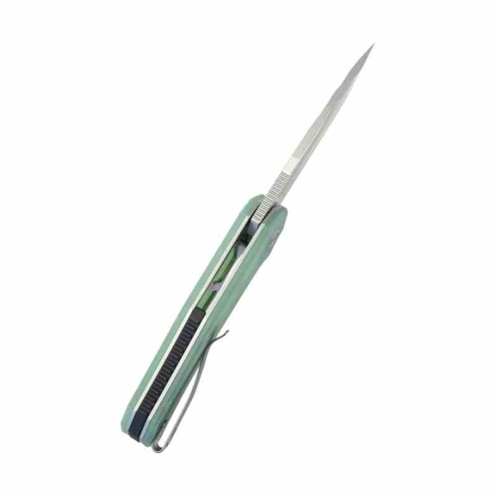 Couteau Kubey Bravo One Jade Manche G10 Lame Acier AUS-10 Bead Blast IKBS Linelock Clip KUB318D - Livraison Gratuite