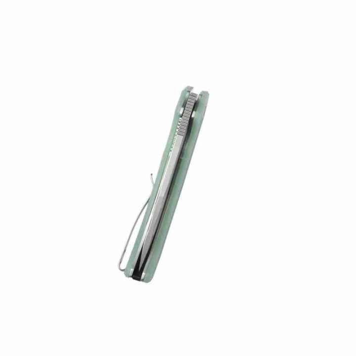 Couteau Kubey Bravo One Jade Manche G10 Lame Acier AUS-10 Bead Blast IKBS Linelock Clip KUB318D - Livraison Gratuite