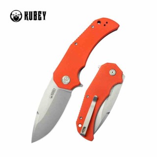 Couteau Kubey Bravo One Orange Manche G10 Lame Acier AUS-10 Bead Blast IKBS Linelock Clip KUB319B - Livraison Gratuite