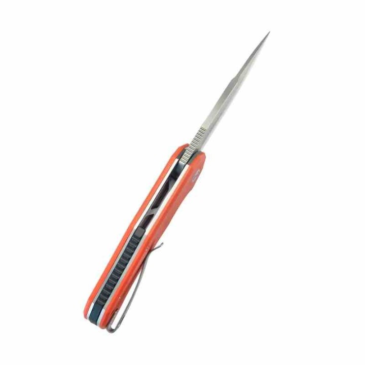 Couteau Kubey Bravo One Orange Manche G10 Lame Acier AUS-10 Bead Blast IKBS Linelock Clip KUB319B - Livraison Gratuite